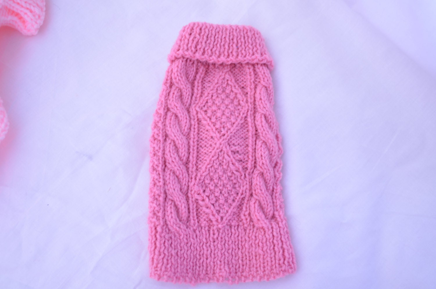 Pretty Rose Hand Knit Dog Sweater XSM