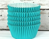 Teal Cupcake Liners - Baking Cups,  DESIGNER GREASE RESISTANT (50 count)