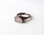 Gemstone Ring Cocktail Ring Beryl Ring Morganite Ring Gem Ring Blush Pink Mineral Stone Ring Artisan Raw Organic
