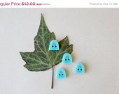 CLEARANCE SALE Turquoise plastic handmade rainbow novelty buttons set of four