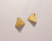 Small brass triangle earrings