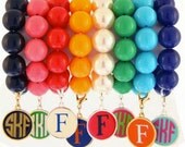 Candy Bracelet with One Monogrammed Enamel Disc