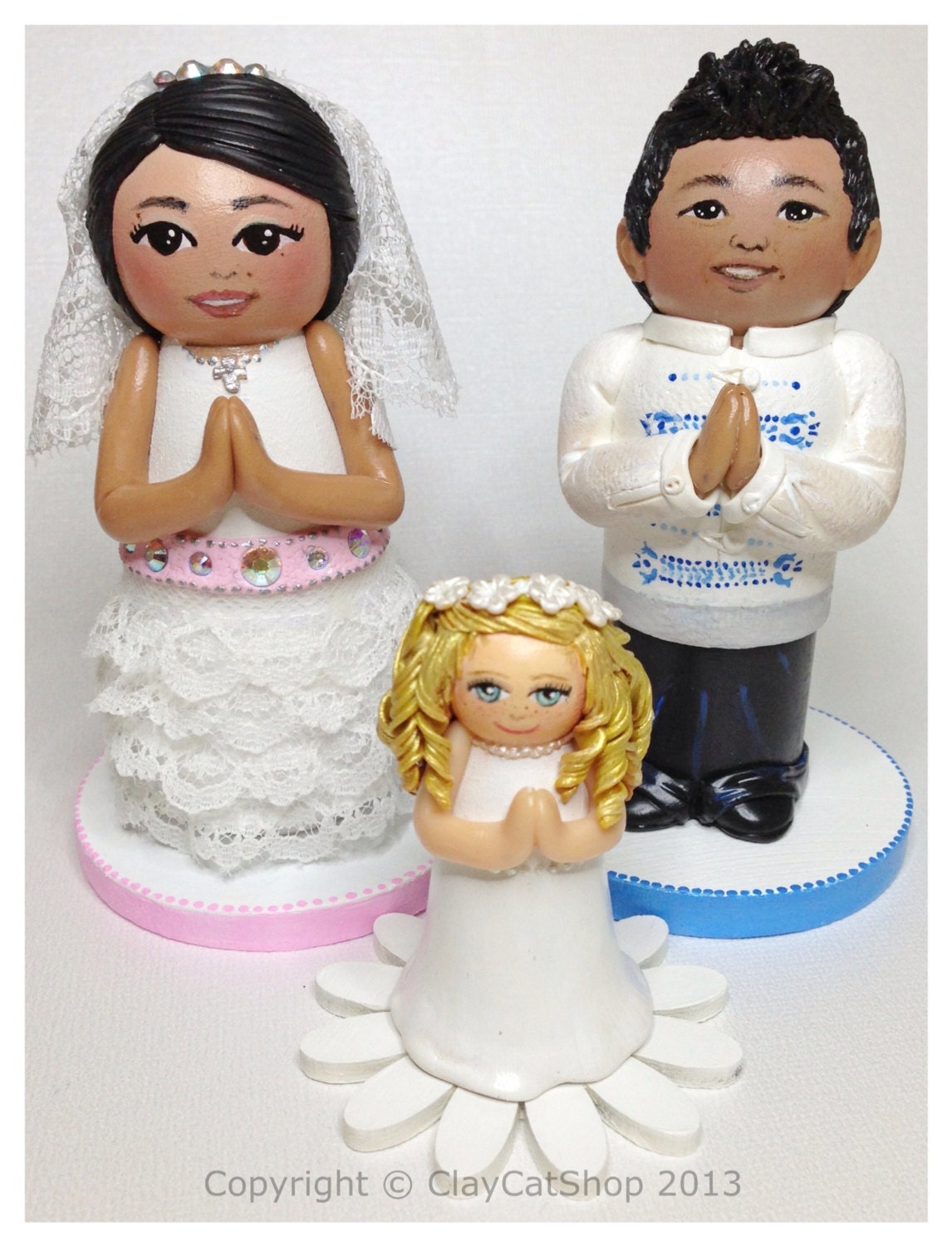 Personalized First Communion BIG ClayPeg Cake Topper  - Boy or Girl