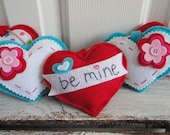 Be Mine. Colorful Valentine Heart Felt Garland