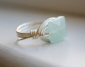 Misty Sea Blue Quartz Ring