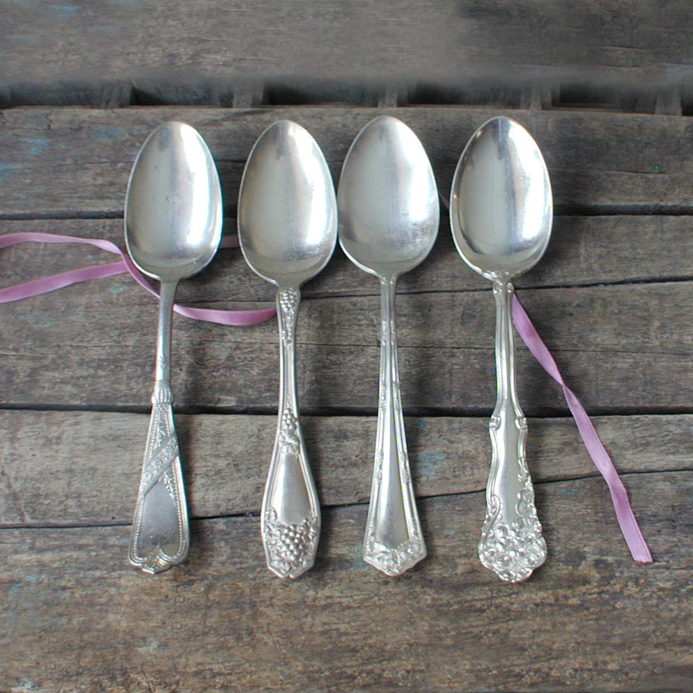 MIsmatched Serving Place Spoons Silverplate Flatware