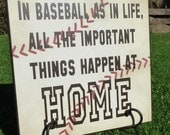 Baseball Life Quote Home Sign
