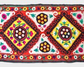 Beautiful wall hanging Antique Suzani from Uzbekistan - fully handmade silk embroidery.