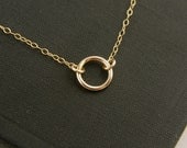 Tiny gold filled circle necklace, tiny circle necklace, infinity necklace, simple gold necklace, gold ring
