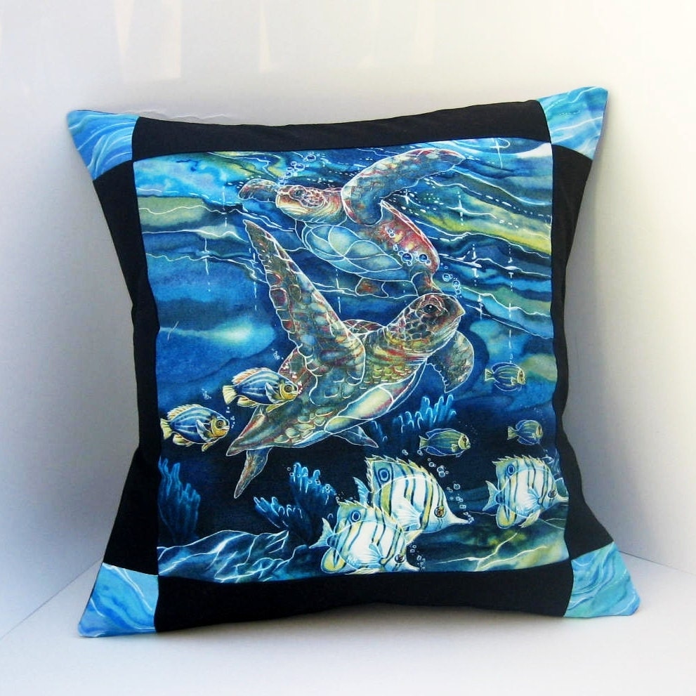 Turtle Bay Patchwork Pillow Cover 14 inch square