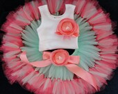 Coral Fleur Tutu Dress Set