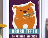 Brush Dogs Teeth - Ink and Sword Pet Care - 11x14 Print