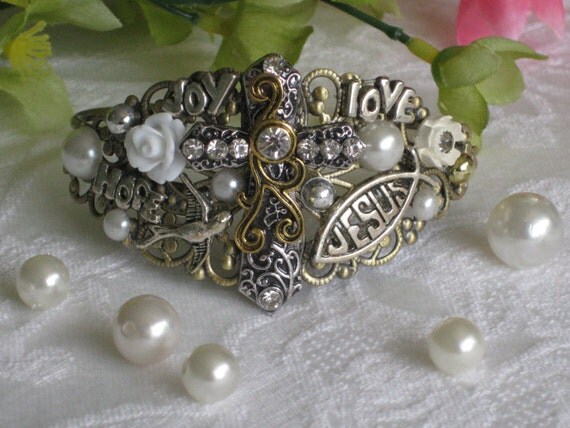 Cross Bracelet, Silver, Cuff Bracelet, Inspirational Jewelry, Christian Bracelet,  Religious Jewelry, Christian Jewelry, Bracelet