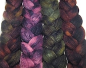 Wonder Bundle Merino & tussah silk roving 8.9 oz Sherwood Forest - spinning and felting fiber