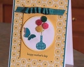 Handmade Mother's Day Card, Stampin' Up Bright Blossoms and Resin Dahlia's