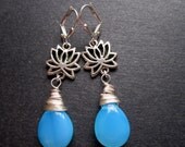 Silver Lotus Earrings Yoga Buddhism by MinouBazaar