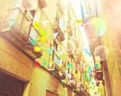 Barcelona photography 8x10 / Street Party / carnival / colofrul bokeh photo / nursery art / travel photo / romantic wall art