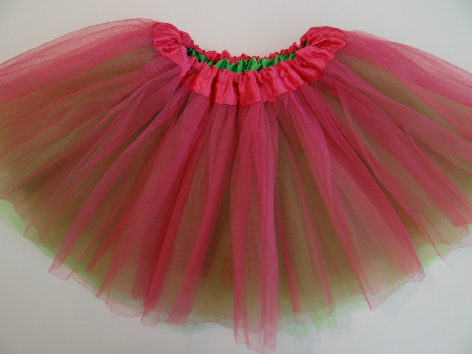REVERSIBLE Tutu Hot Pink / Lime Soft Tulle ... Children Toddler Costume