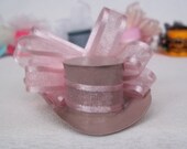 Mini Light Tan Top Hat with Pink Ribbon
