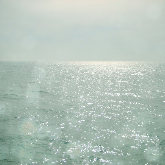 The Silver Sea - Sea photography, nature photograph, ocean art, coastal decor, seascape, minimalist art 8x8 Print