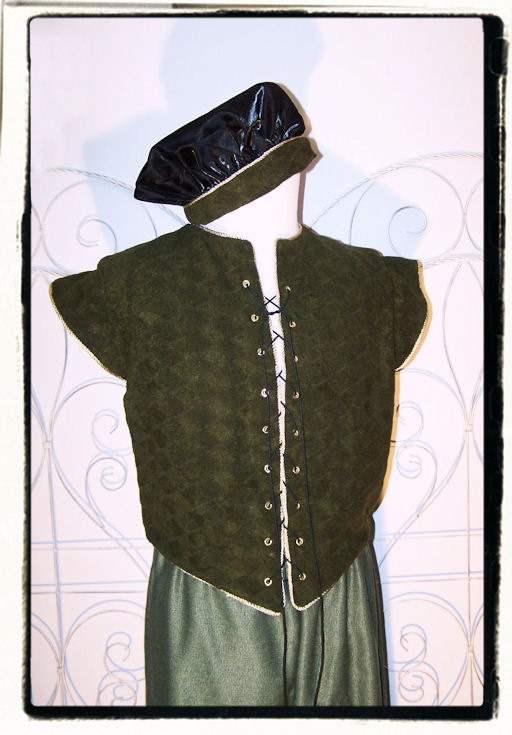Hunter Tudor Renaissance Medieval Mens Lords Doublet  SET Game of Thrones Chest 47"