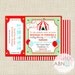 Circus Carnival Big Top Invitation - Aqua and Red - PRINTABLE - By A Blissful Nest