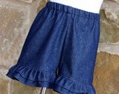 Double Ruffle Denim Shorts - Size 2T, 3T, 4, 5, 6 Ready to Ship