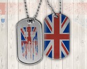 Pendant Union Jack POLICE BOX, double sided dog tag
