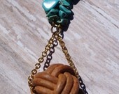 Leather Knot and Turquoise Necklace