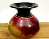 Pottery Vase Bottle Porcelain Glazed Red