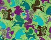 Woodlands Squirrel Cotton Fabric in Juniper from Hoffman Fabrics - 1 Yard - FabricFascination
