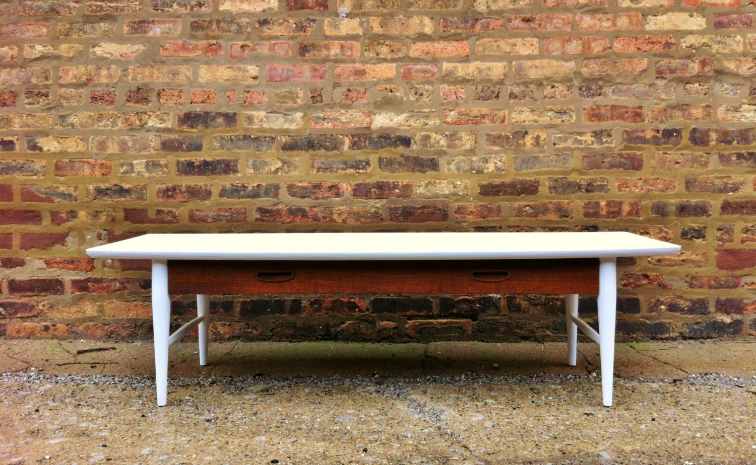 Mid Century Coffee Table In Heavy Cream