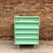 Mid Century Highboy In Minty Green