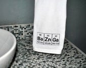Bazinga Embroidered White Hand Towel-  Periodic Table