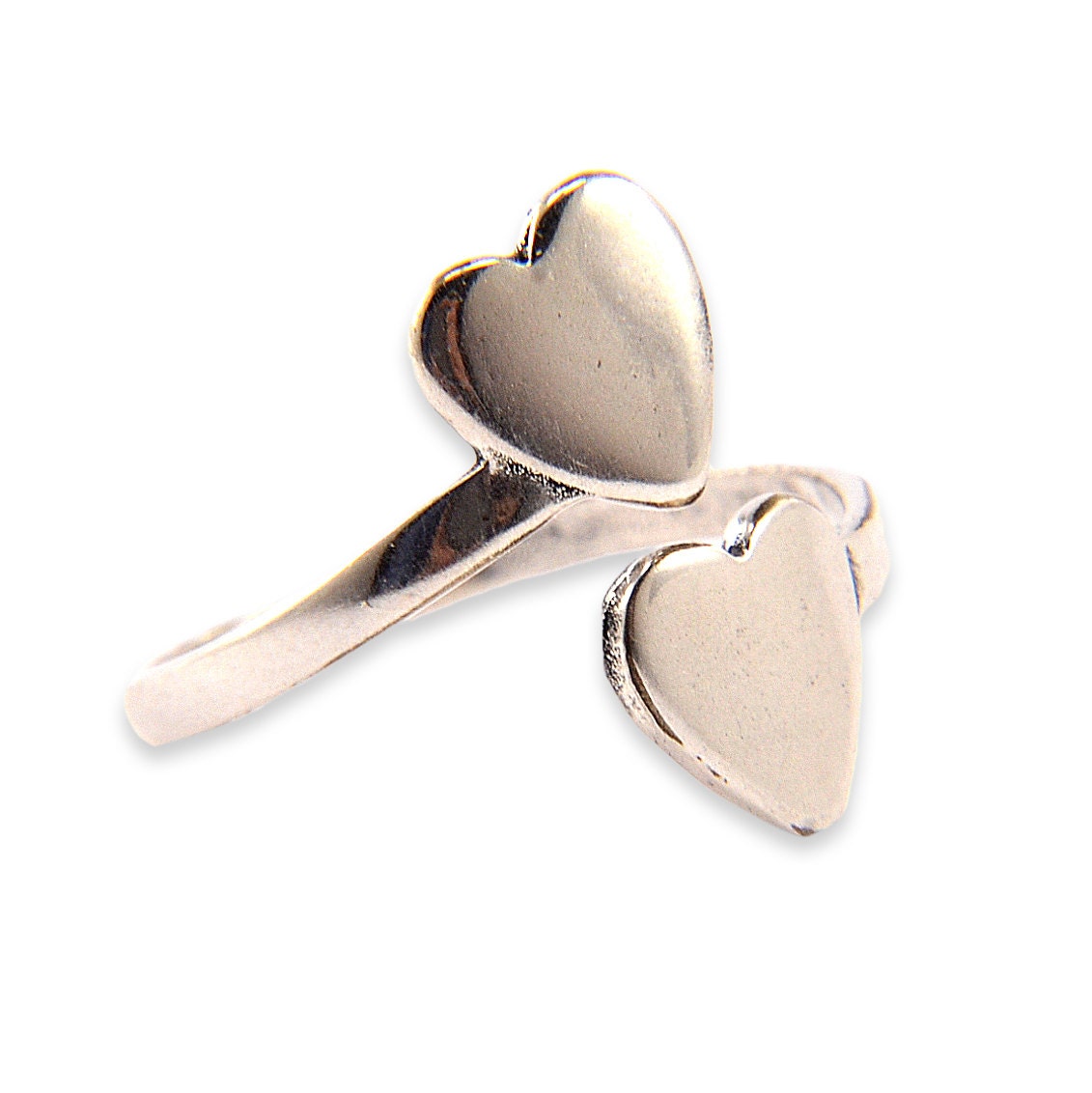Heart Ring - Silver White Bronze - Adjustable