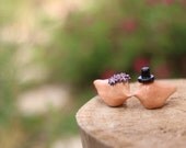 Love Birds Wedding Cake Topper, Personalized Wedding Cake Topper, Clay Figurine, Cute birds