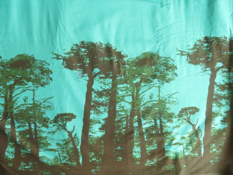 M2 - Teal Tree of life Patterned Cotton - One Yard