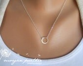 SALE - Sterling Silver Single Circle Eternity Necklace - 1/4" in diameter - Sterling Silver Fine Chain - Perfect Gift - morganprather