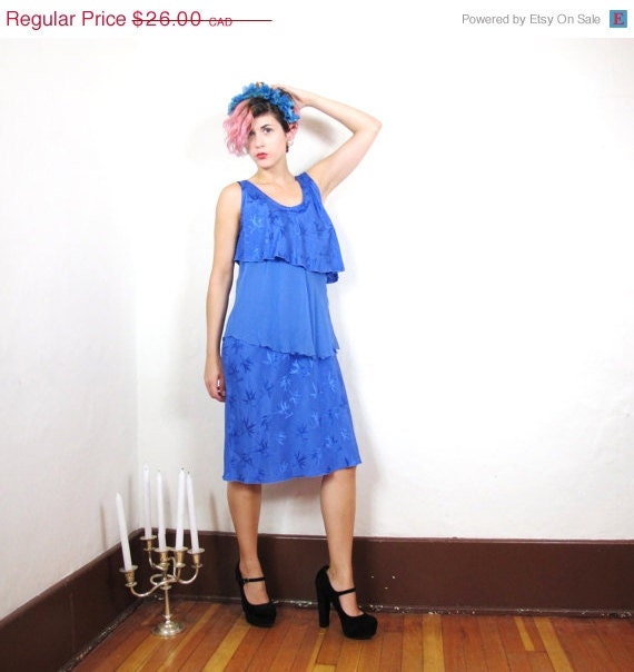 20% OFF VACATION SALE Ruffle Layers Bamboo Print Dress (S/M)
