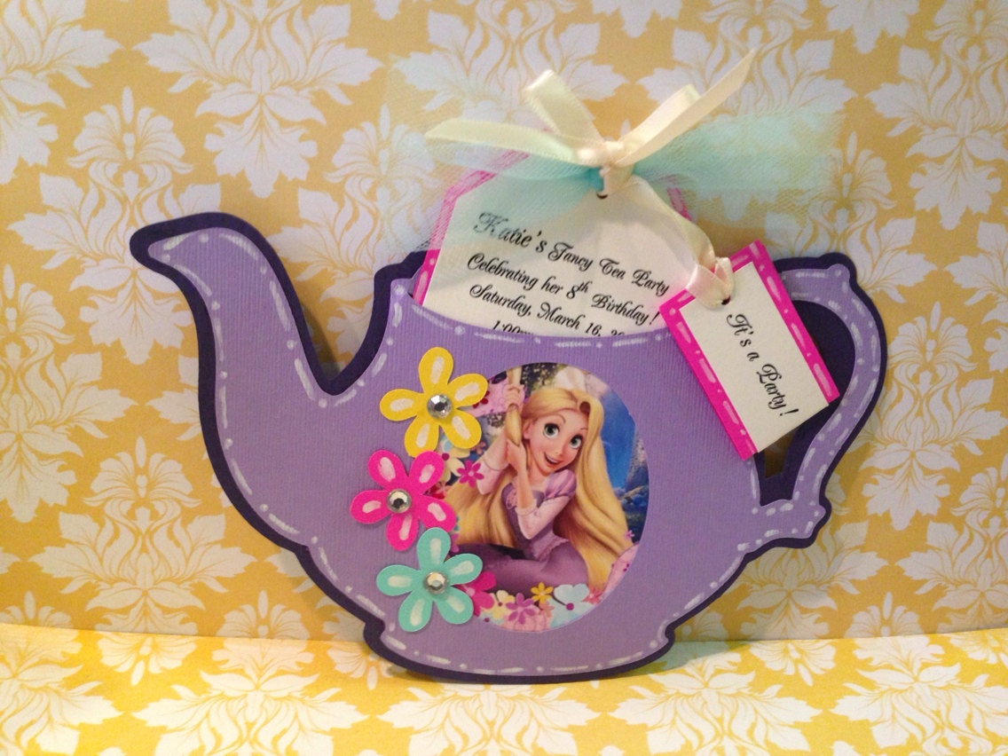 25 Rapunzel Tea Party Invitations  - Tea Party - Tea Birthday - Tea Pot