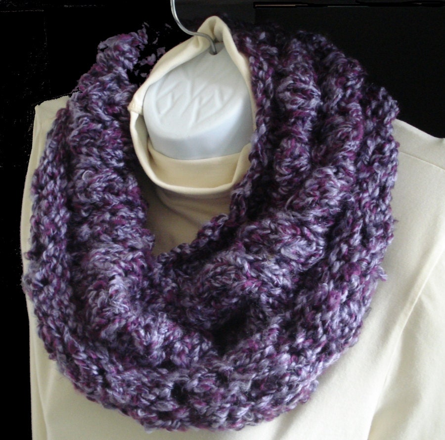 Cowl Neckwarmer Thick, Soft and  Warm in Shades of Lavender and Purple