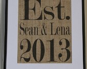 Engagement & Wedding Burlap Artwork