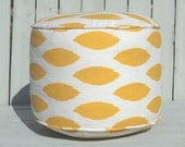 Yellow ikat pouf ottoman, yellow ottoman 18", ikat floor cushion, bean bag chair, pouffe, nursery pouf, yellow floor pouf