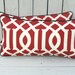 Red imperial trellis lumbar cover, red outdoor pillow cover 21x11, trellis outdoor lumbar, red oblong pillow, imperial trellis pillow