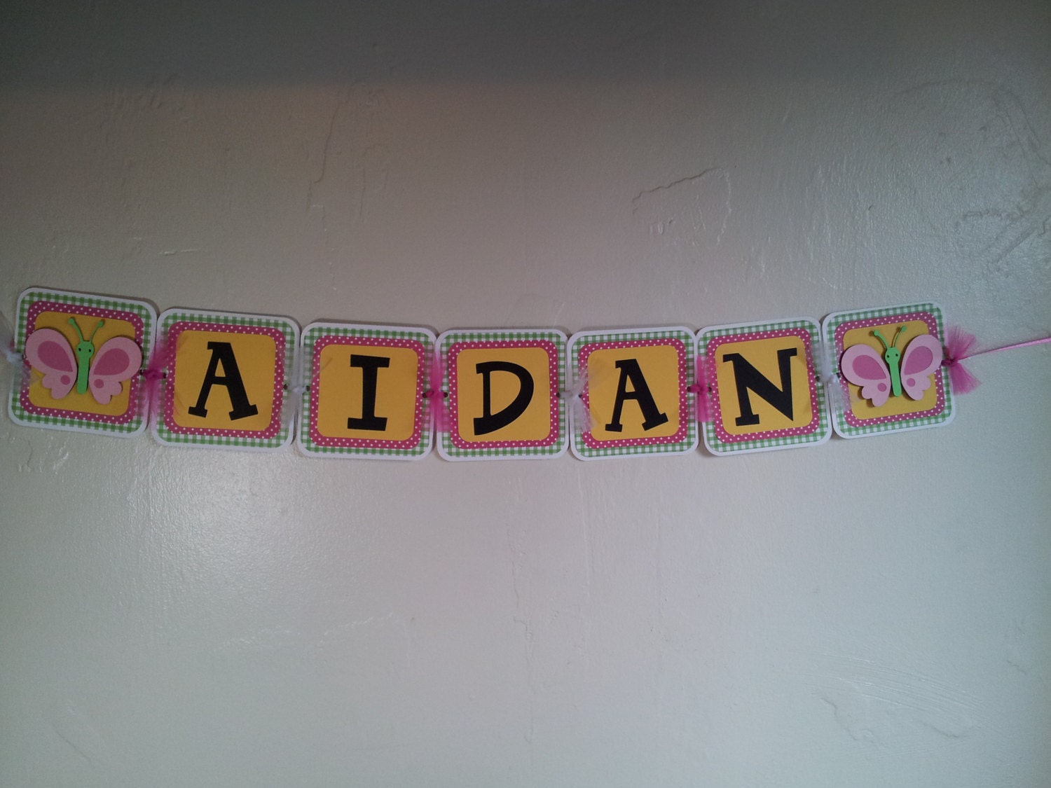 Butterfly Birthday Decorations Custom Name Banner Summer Party