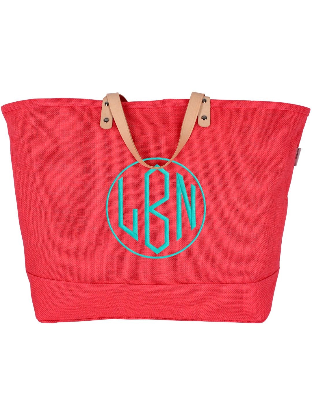 Hot Pink Jute Burlap Tote Beach Bag Purse Personalized Monogram  Mothers Day Teacher Graduation