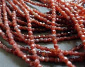 4mm Fire Polished Beads - Satin Chestnut  - Faceted Rounds - Czech Glass Beads