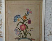 Sale 30% INSTANT Savings vintage crewel work floral,  (((AUGUST 1941)))  etsysbestvintage
