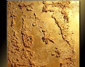 Original Textured metallic Gold Abstract Modern Painting Contemporary Fine Art by Henry Parsinia Large 30x30