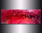 Abstract painting - ORIGINAL Contemporary Modern Fine Art, Colorful Canvas Art, by Henry Parsinia 48x18